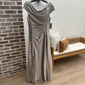 Alex Evenings Gown Women's Sz 8 Long Dress Formal Event Champagne MSRP $199